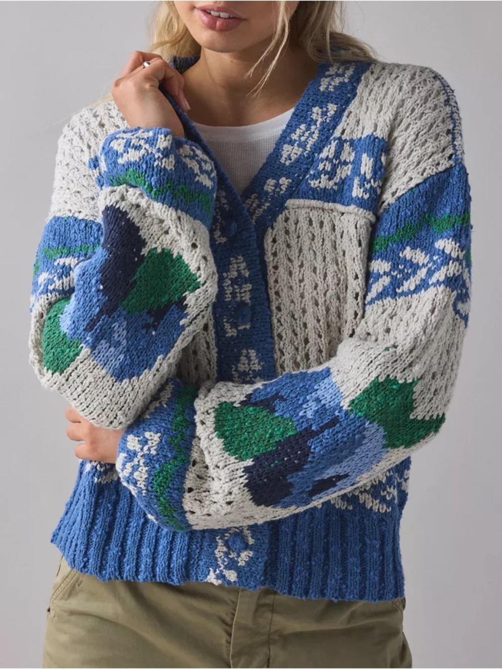 NWOT Urban Outfitter Kimchi Blue Libby Chunky Knit Oversized Cardigan Size Large
